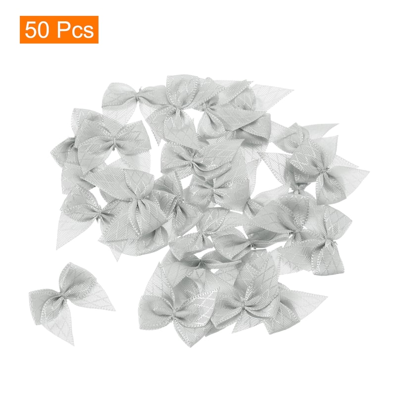 50Pcs Mini Ribbon Bow 1.2" Mini Fabric Satin Craft DIY