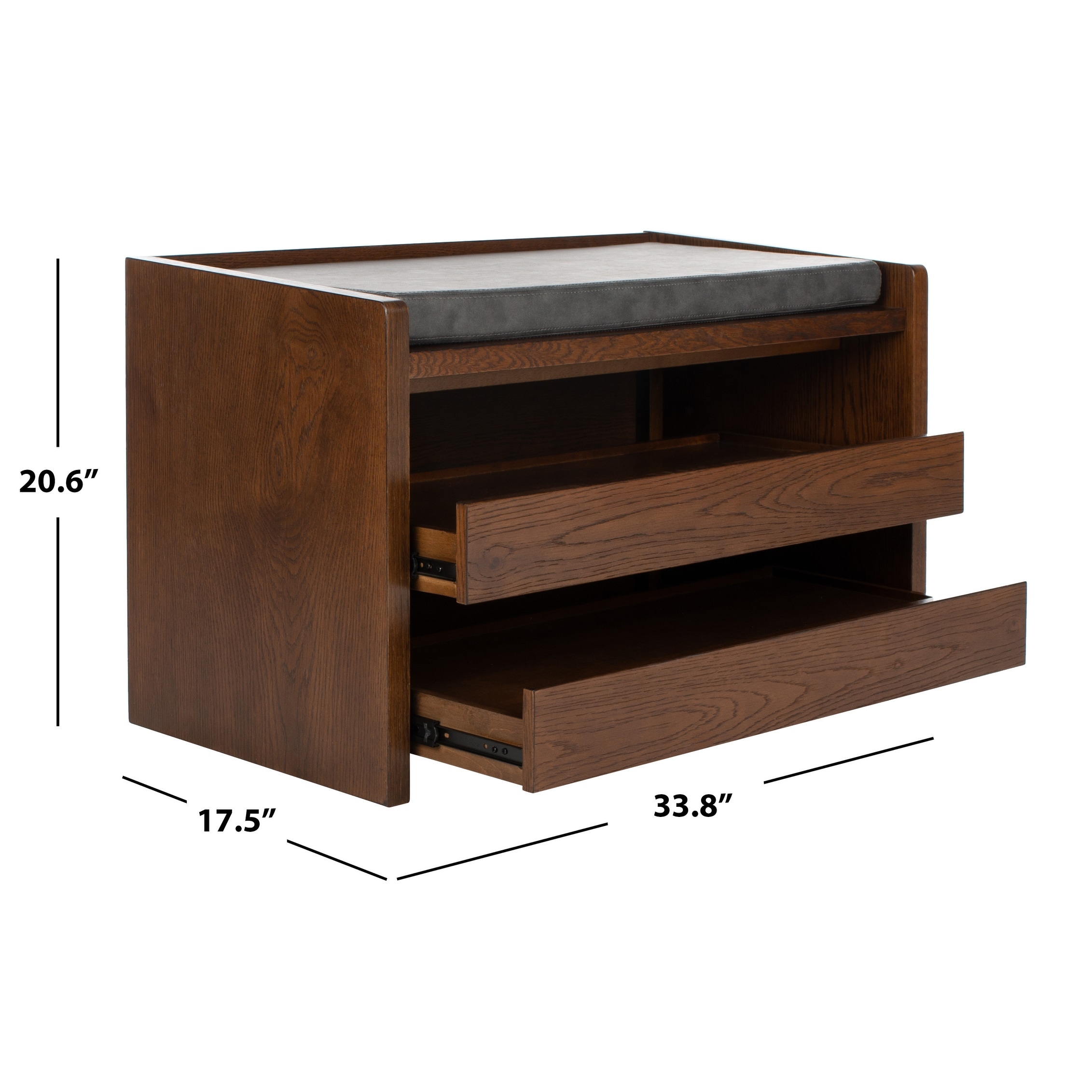 SAFAVIEH Percy Shoe Storage Bench - White/Grey