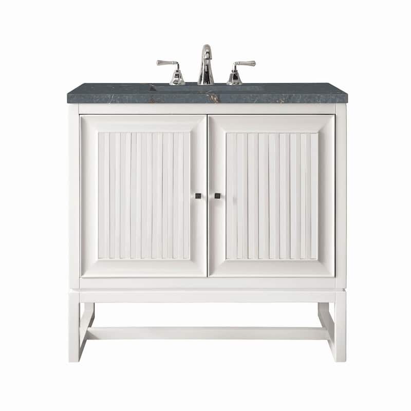 James Martin Vanities E645-V30-3PBL Athens 30" Single Basin Poplar - Glossy White - Painted