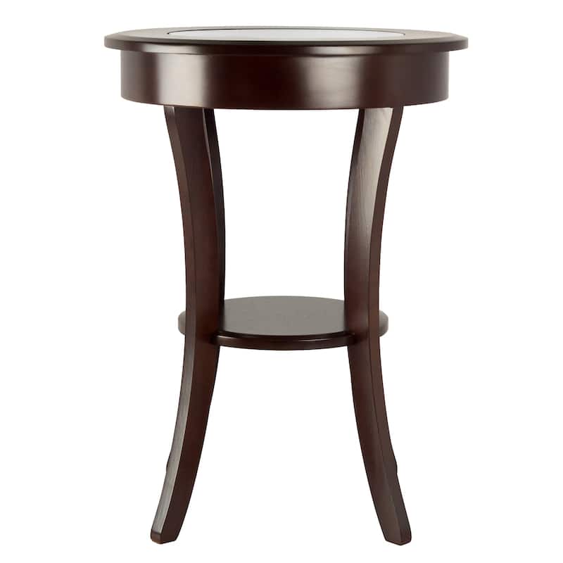 Cassie Round Accent Table, Cappuccino - 20"W x 20"D x 27"H