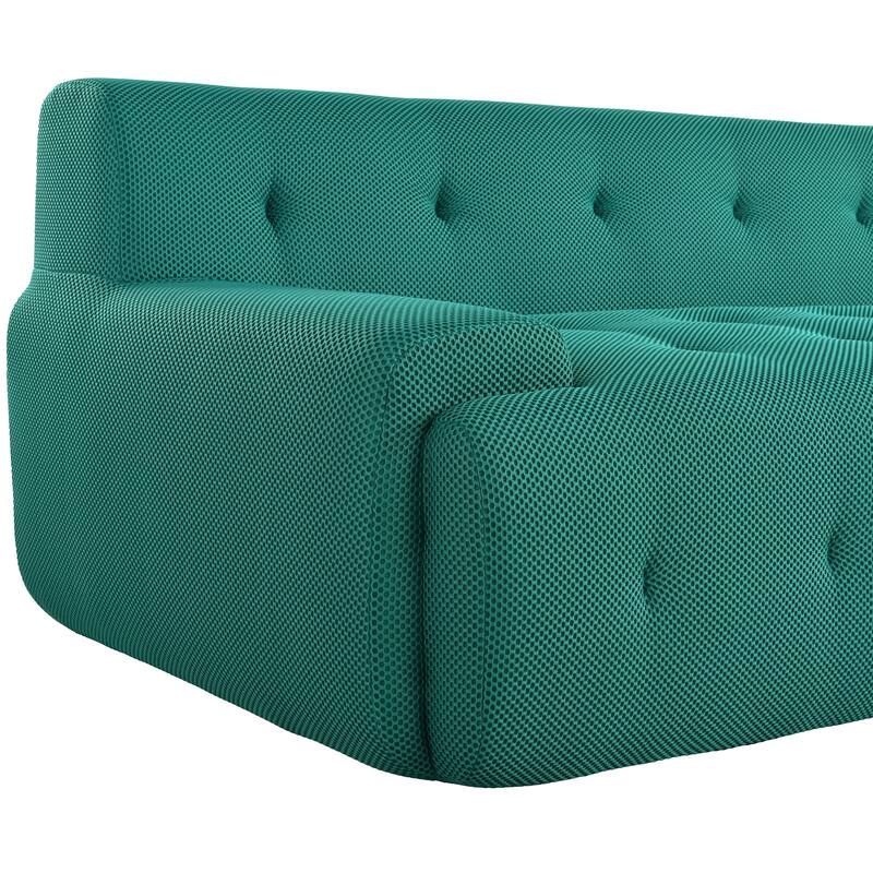 86.2'' Tufted Upholstered Sofa 3-Seat Modular Lounge Sofa for Livingroom Polyester Mesh Sofa Chaise