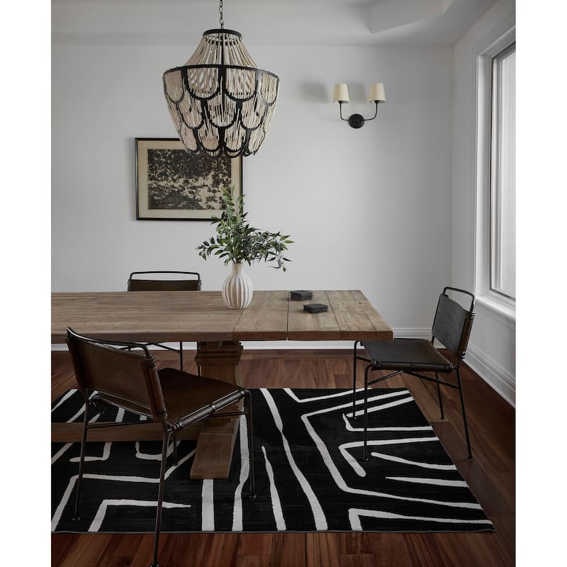 Momeni Noho Modern Black Geometric Area Rug