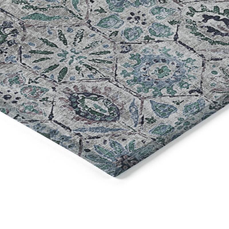 HomeRoots Floral Transitional Rectangle Outdoor Rug