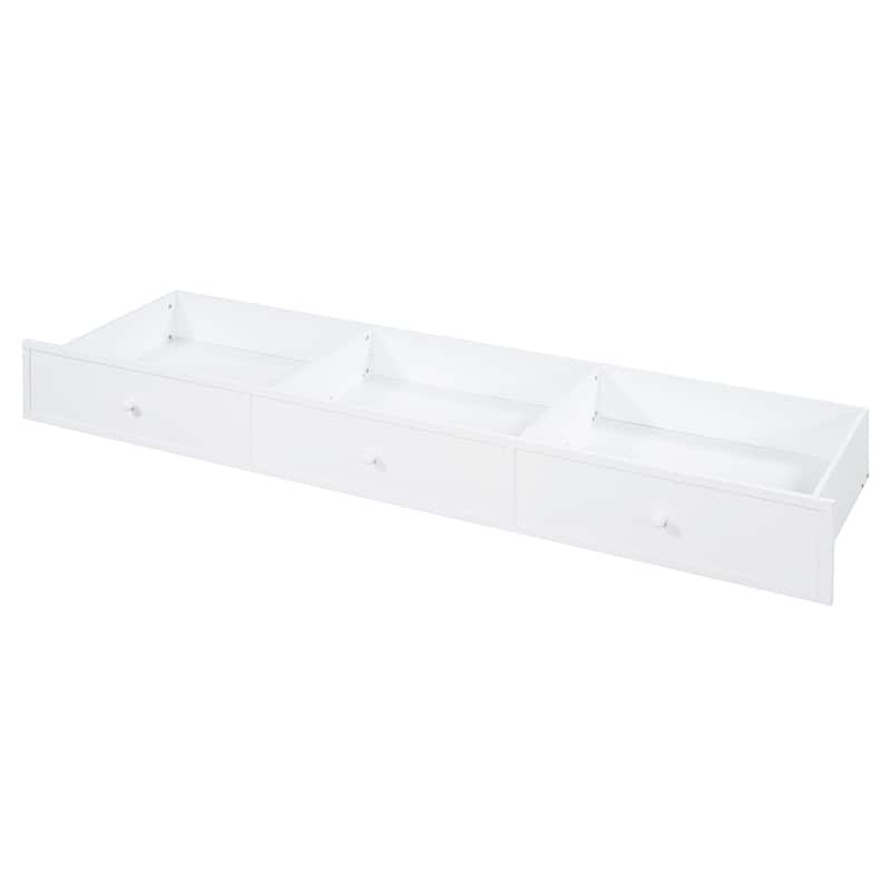 Full Size Daybed with 3 Storage Drawers & Shelves Headboard, Wooden Sofa Bed Frame with USB Ports and Desk, No Box Spring Needed
