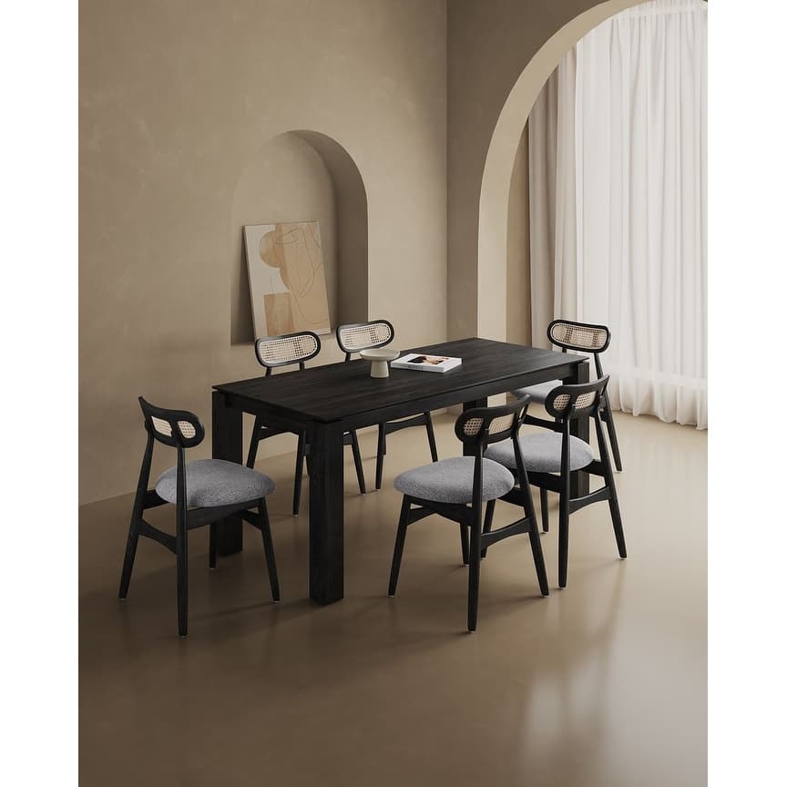 Manhattan Comfort Rockaway Colbert Modern 70.86 Solid Wood Dining Set