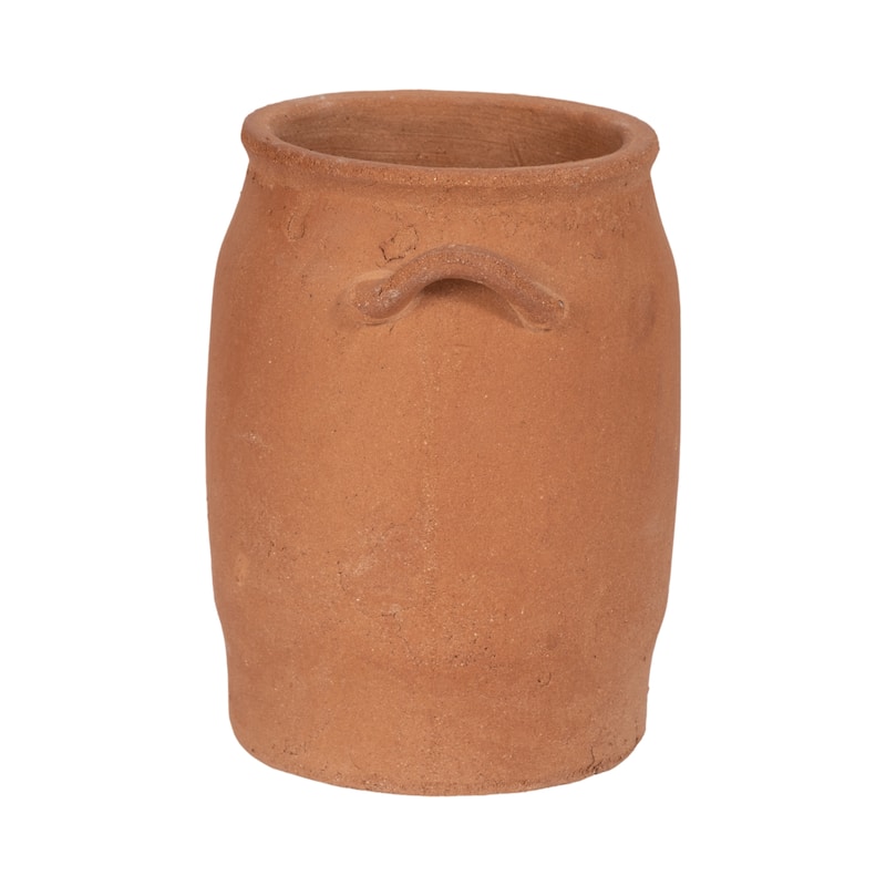 Ceramic Table Vase Rustic Handles Textured Artisan Decorative Accent