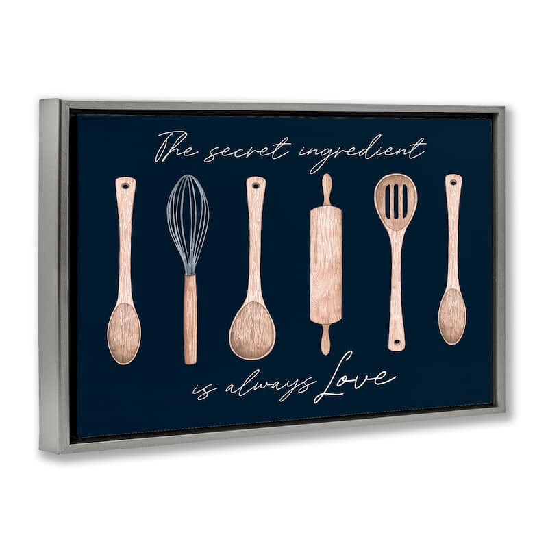 Stupell Secret Ingredient Always Love Framed Floater Canvas Wall Art Design By Lux + Me Designs