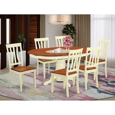 Mid-Century Dining Table Set 7 Piece - Modern Kitchen Table & Chairs