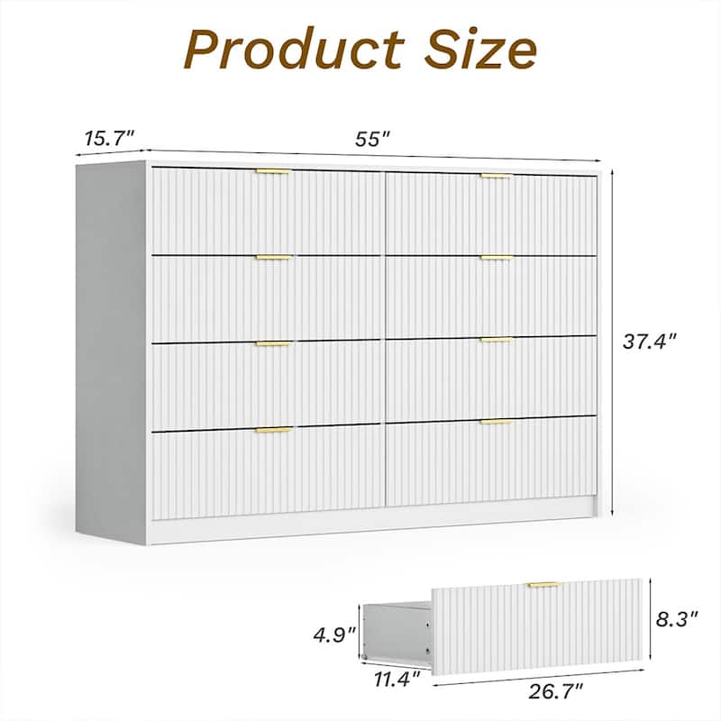 8-Drawer Double Dresser for Bedroom