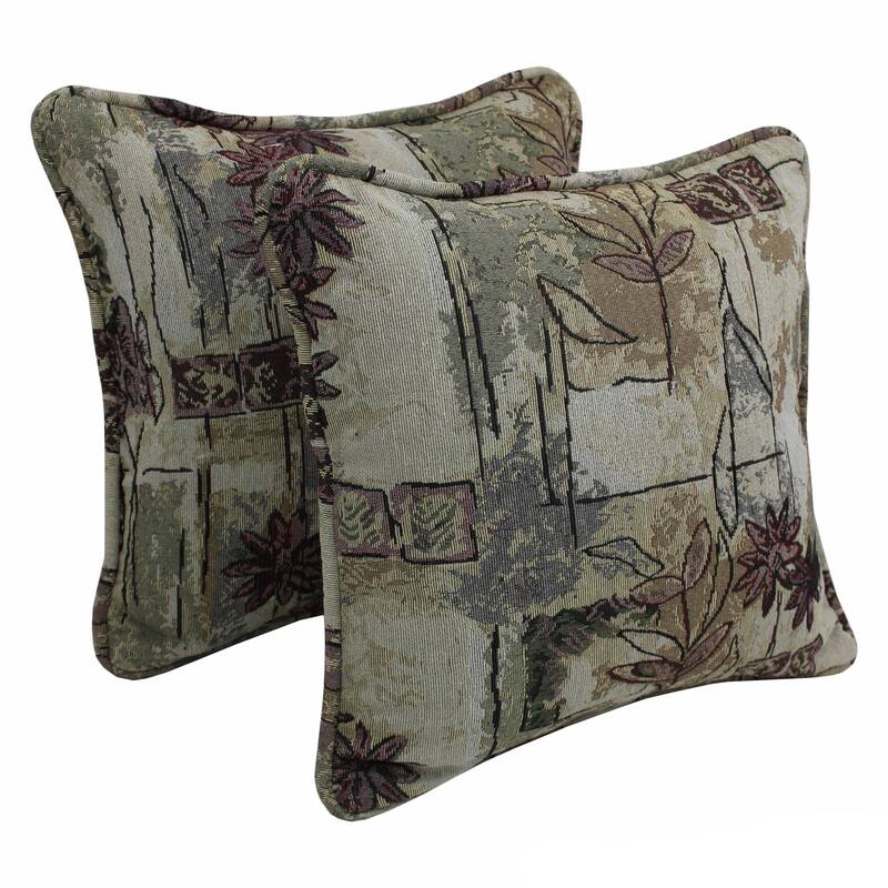 Gracewood Hollow Chaat Floral Corded Tapestry Pillows (Set of 2) - Japanese Garden