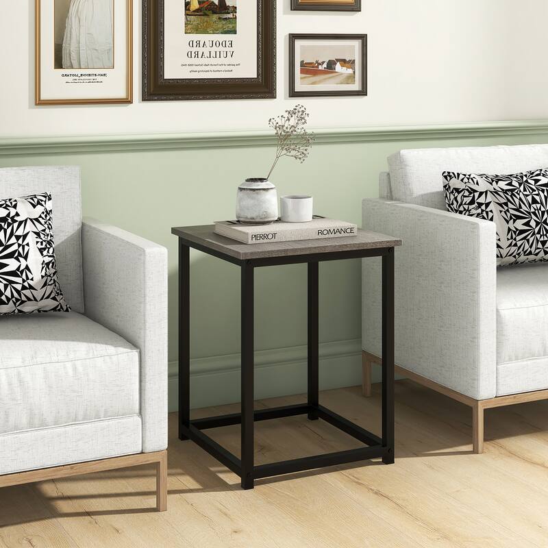 Gymax Round Nesting Table Set of 3 Coffee Table w/ 2 End Tables Sturdy
