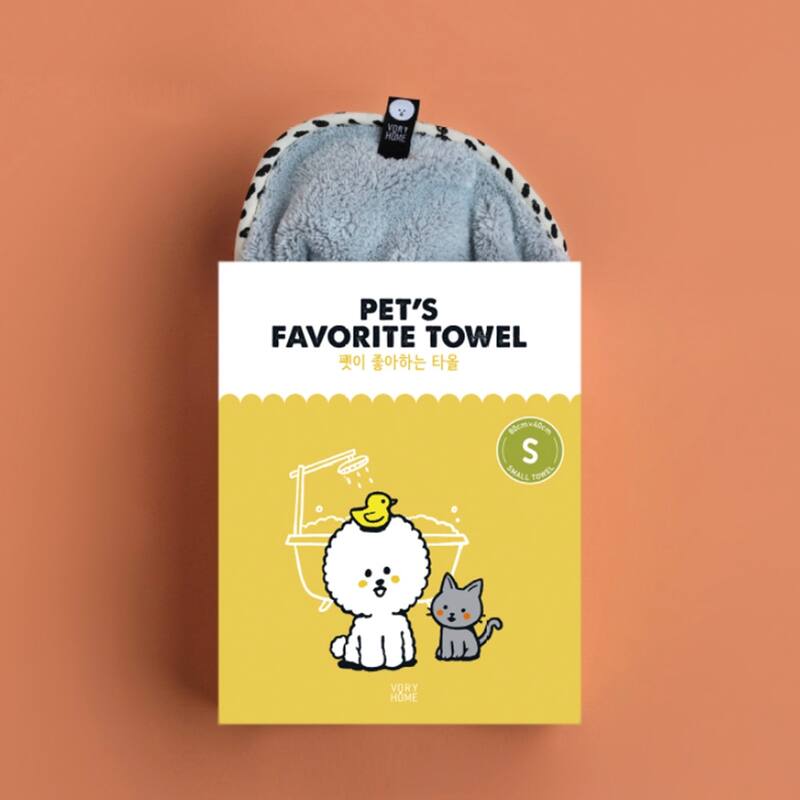 PET’S FAVORITE TOWEL, Premium High Quality Microfiber Pet Towel, Ultra-Absorbent, Quick Drying Towel, White, Made in Korea