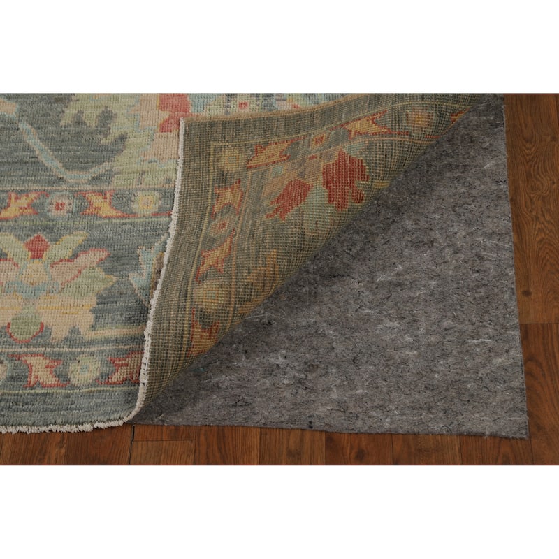 Hand Knotted Oriental 100% Wool Carpet Transitional All-Over Greys & Charcoal Oushak Area Rug - 9' 10'' X 8' 1''