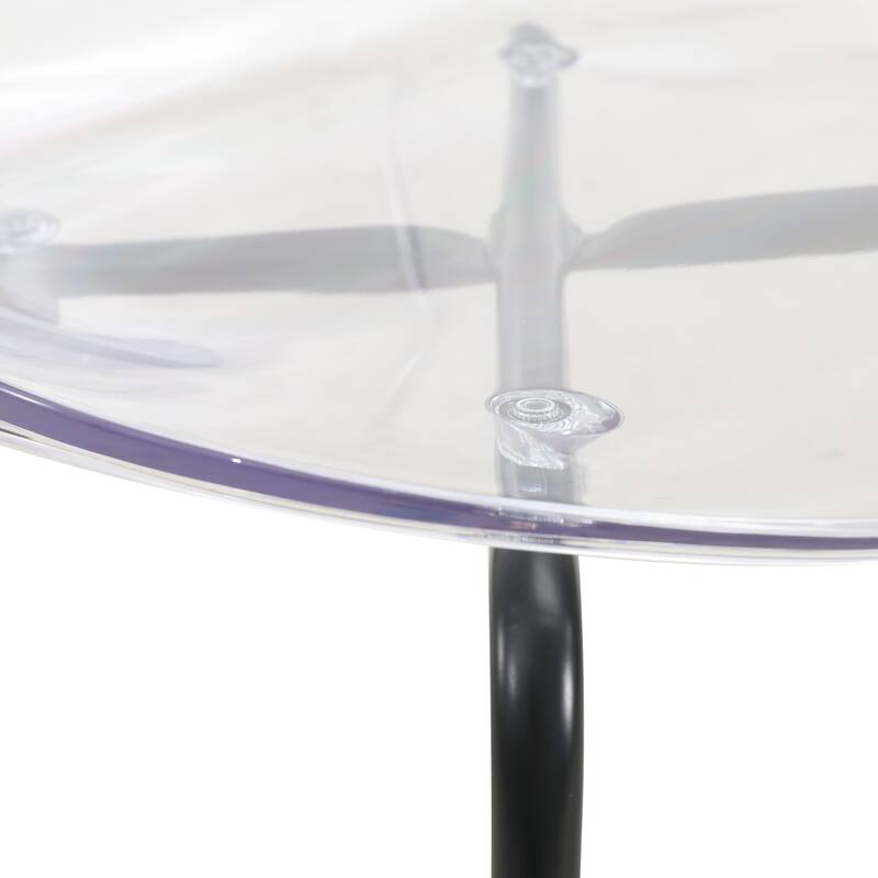 Stackable Plastic Dining Chair Transparent Set of 2 Modern Accent Side Chair for Indoor and Outdoor