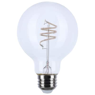 6W LED Reminiscent Flex Gray Coil Filament G25 Medium Base 2700K CCT 120V - Clear