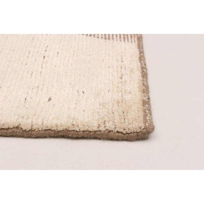 ECARPETGALLERY Hand-knotted Tangier Ivory Viscose, Wool Rug - 5'0 x 7'11
