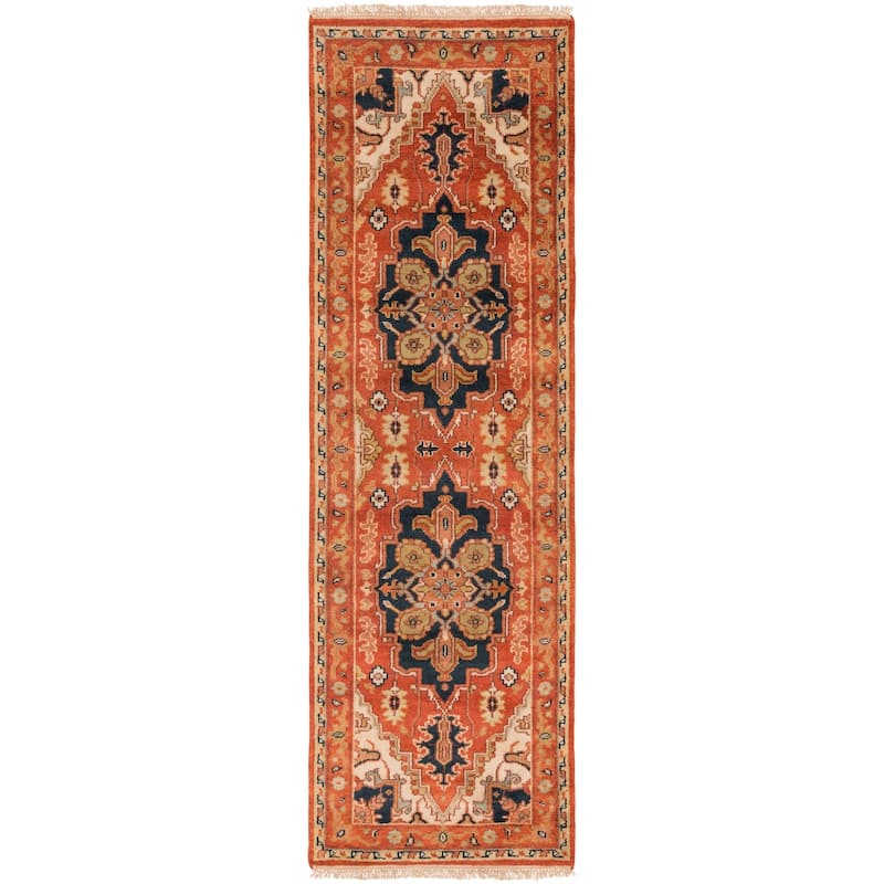 Hand-Knotted Conor Border New Zealand Wool Area Rug