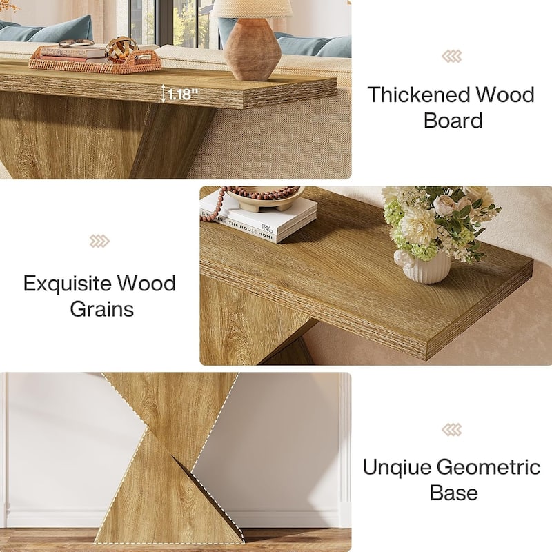 41.5" Entryway Console Table, Farmhouse Narrow Sofa Table Behind Couch - 41.5" L x 11.81" W x 31.49" H