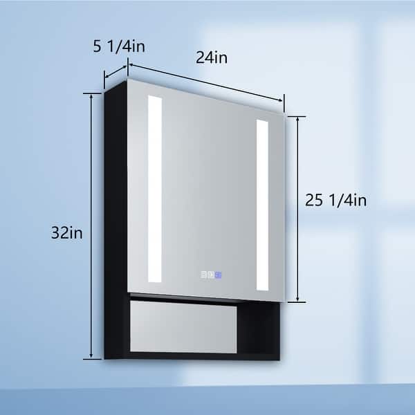 ExBrite 24'' x 32'' LED Lighted Bathroom Medicine Cabinet with Mirror ...
