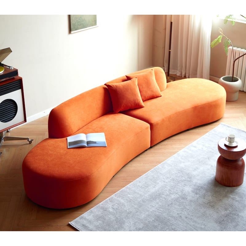 132.3 inch Large Half Moon Curved Sectional Sofa