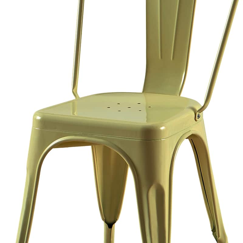 Industrial Metal 18 Inch Stackable Dining Chair Set