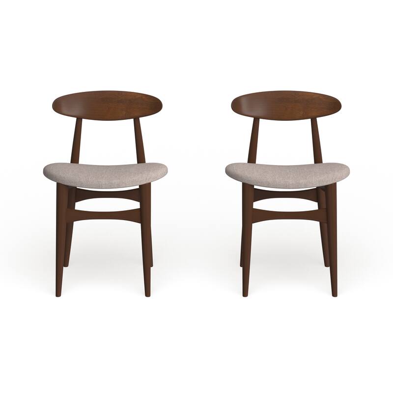 Carson Carrington Haapajarvi Mid-century Modern Medium Oak Dining Chair (Set of 2)