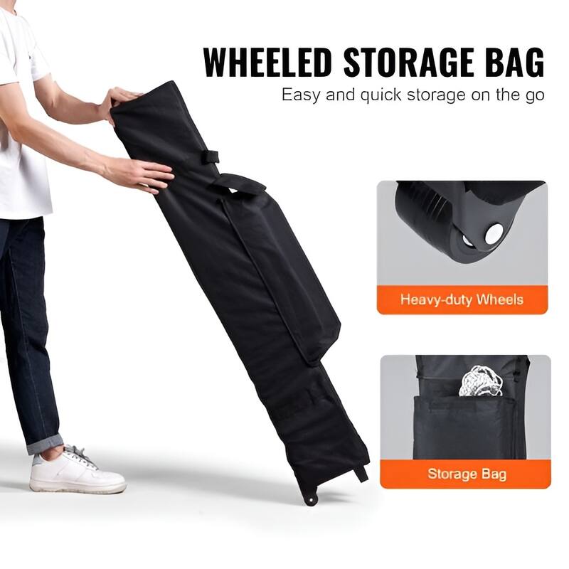 10x10 Ft. PU Canopy Tent with Steel Frame and Wheeled Bag - 120" L x 120" W
