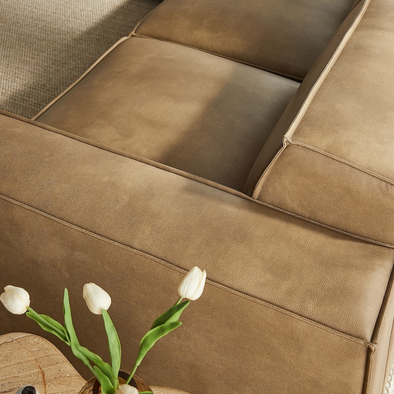 Restore 5-Piece Vegan Leather Modular L-Shaped Sofa