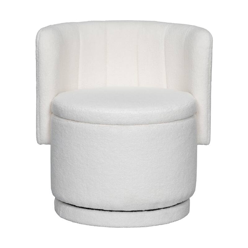 Boucle Fabric Swivel Accent Chair wStorage Space,for Living Room,Gray