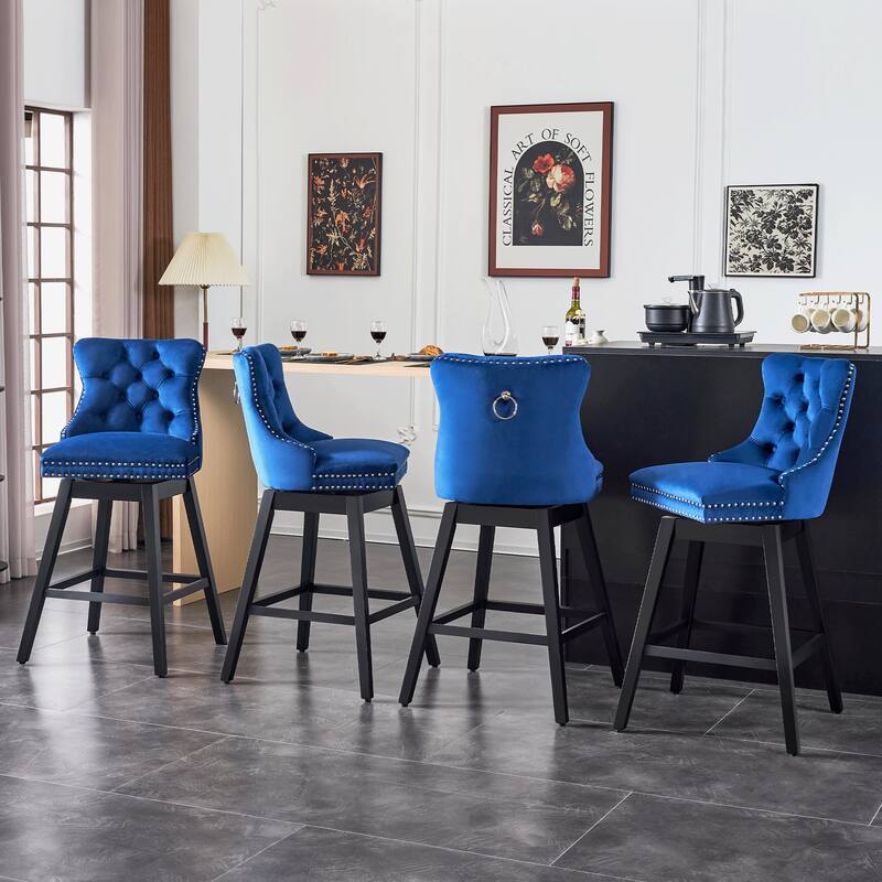 26"/29" Velvet Swivel Counter and Bar Height Stools (Set of 1/2/3/4)