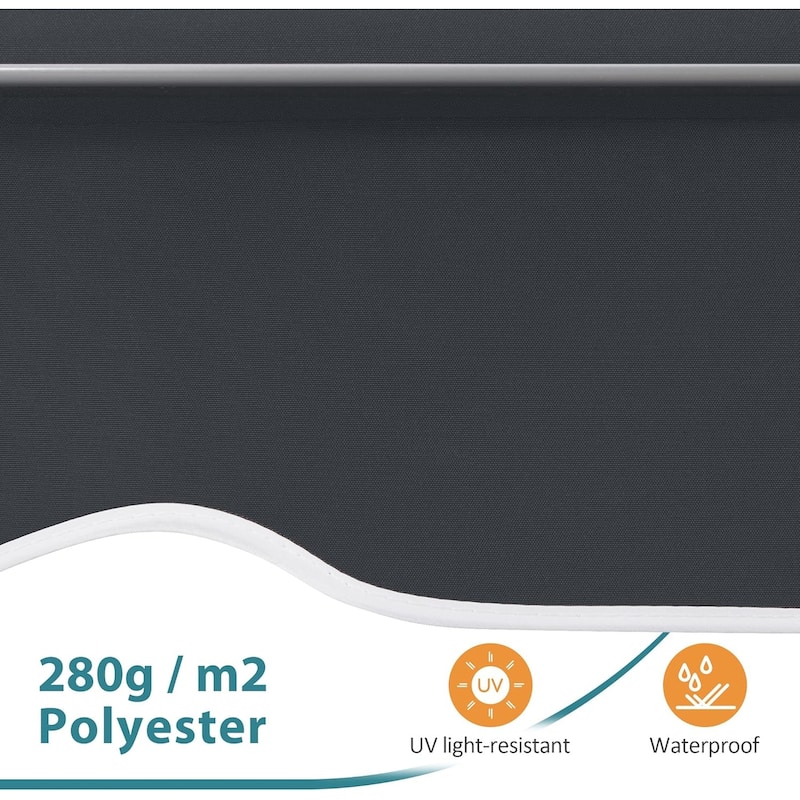 MCombo Patio Window Awnings 50''x55'', Fully Assembled Manual Retractable Sunshade Canopy