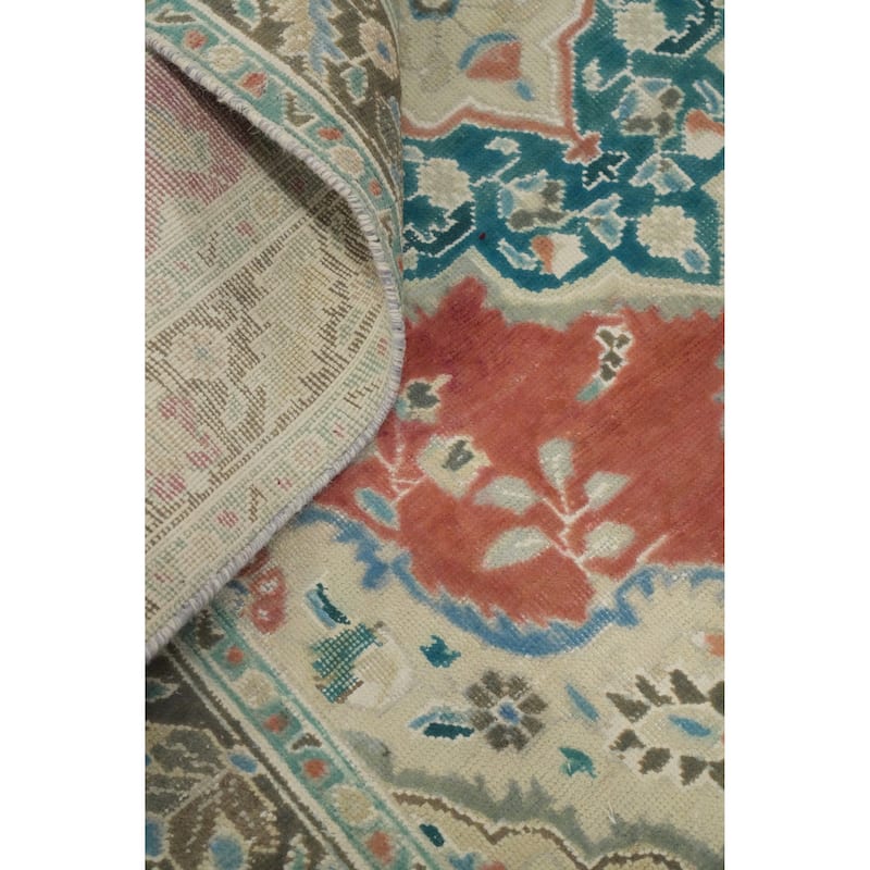 Hand Knotted Oriental 100% Wool Carpet Traditional Floral Oranges & Rust Tabriz Area Rug - 6' 0'' X 4' 7''