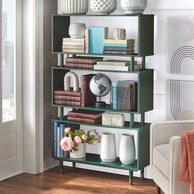 Simple Living Margo Mid-Century Modern 3-tier Bookshelf - 59.5"h x 36"w x 11.8"d