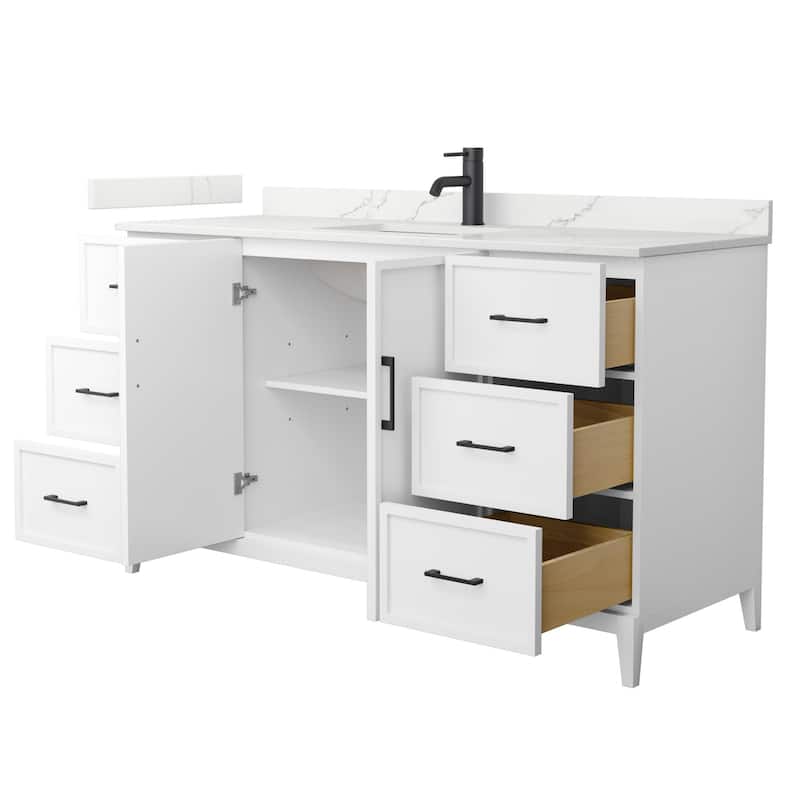 Elan 60-inch Single Vanity, Single Hole Quartz Top