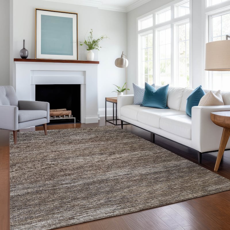 Premium Washable Super Soft Solid Ombre Mayfield Rug - Brown - 9' x 12' - Rectangle