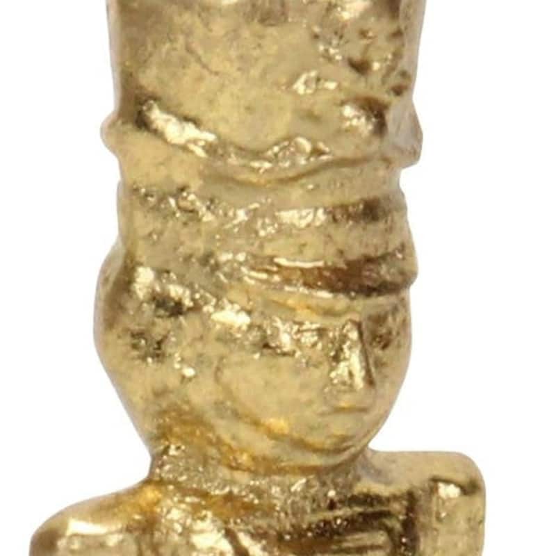 HomeRoots 7" Gold Cast Iron Christmas Nutcracker Figurine - 2.75 in. x 7.00 in. x 2.75 in.