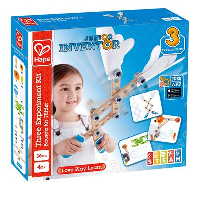 Hape: Junior Inventor: Three Experiment Kit - 36pcs, Ages 4+