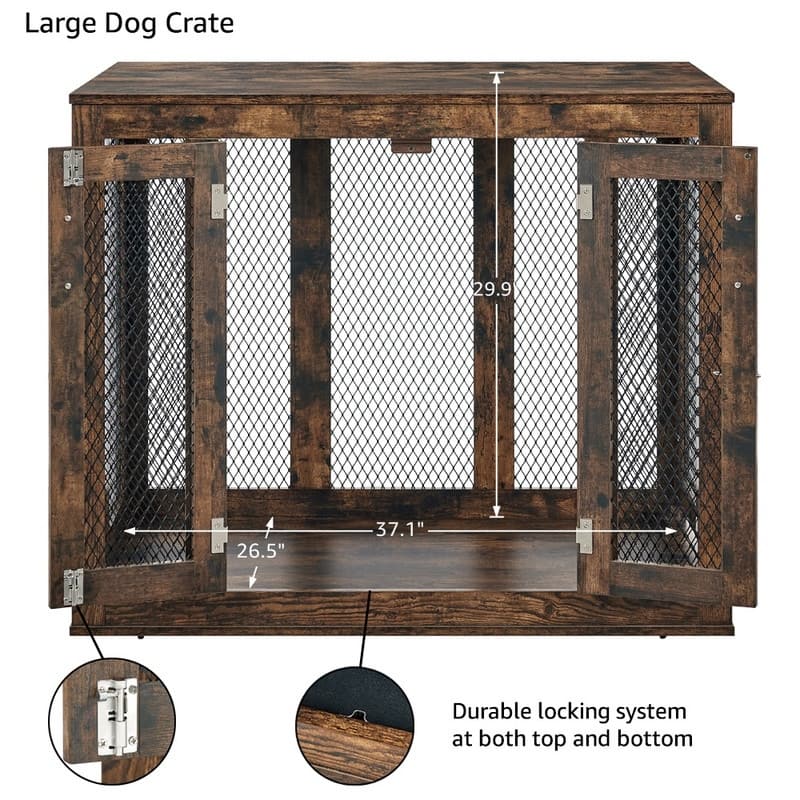 unipaws Dog Crate Furniture with Tray and Bed
