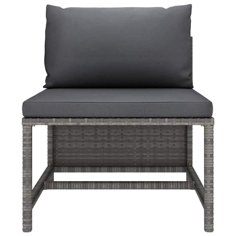 vidaXL Patio Lounge Set Sectional Sofa with Cushions Solid Teak Wood PE Rattan