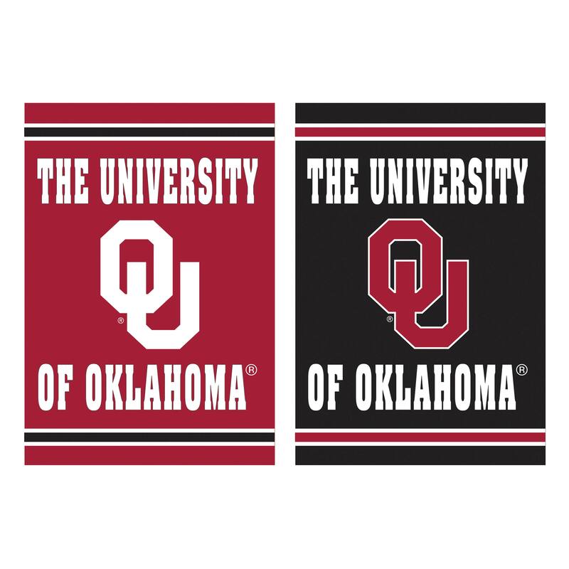 Embossed Suede Flag, Garden Size, University of Oklahoma