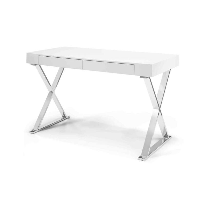 Home Desk - Handmade Modern Design, Spacious Workstation, Durable White Finish for Office & Study