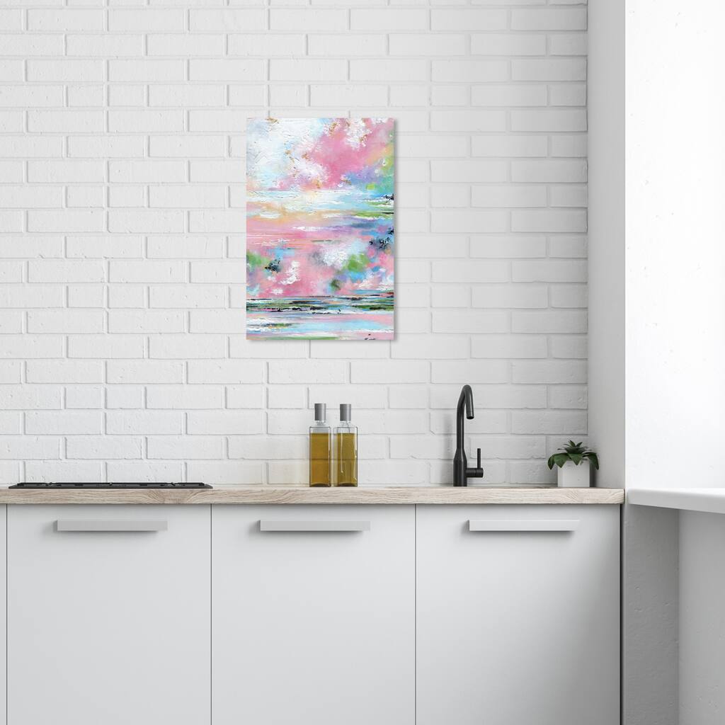 Wynwood Studio Canvas Abstract The Sound of Freedom Pink and Modern & Contemporary Wall Art Canvas Print