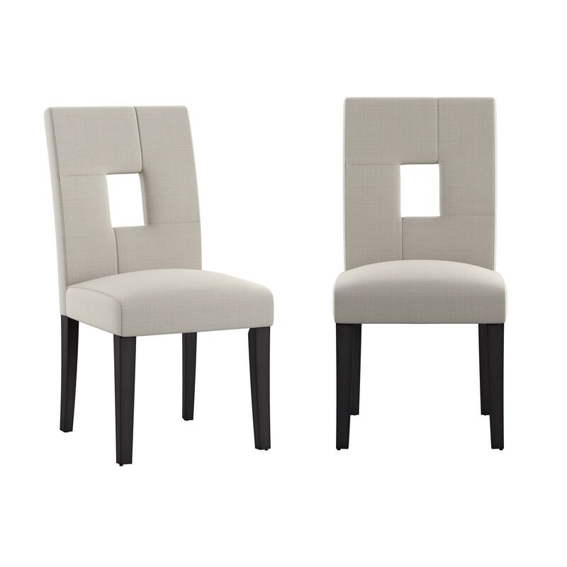 Brda Keyhole Back Dining Chairs (Set of 2) - Dining Chair - Beige Linen