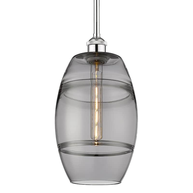Innovations Lighting 616-1S 9 8 Vaz Pendant Vaz 8" Wide Mini Pendant - Polished Chrome / Light Smoke