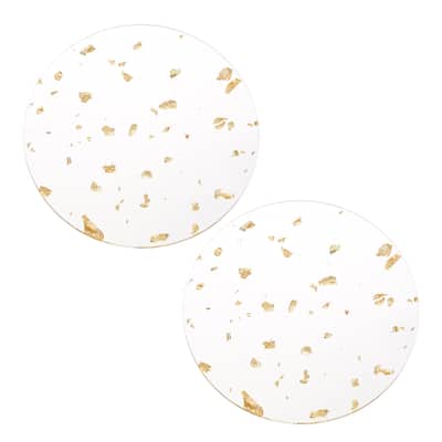 2pcs Foil Acrylic Drinks Coaster Round Table Coaster Decor