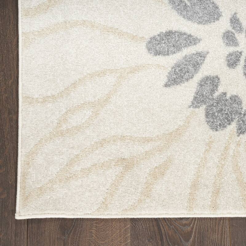 HomeRoots Floral Contemporary Rectangle Area Rug - 120.00 in. x 96.00 in. x 0.50 in.