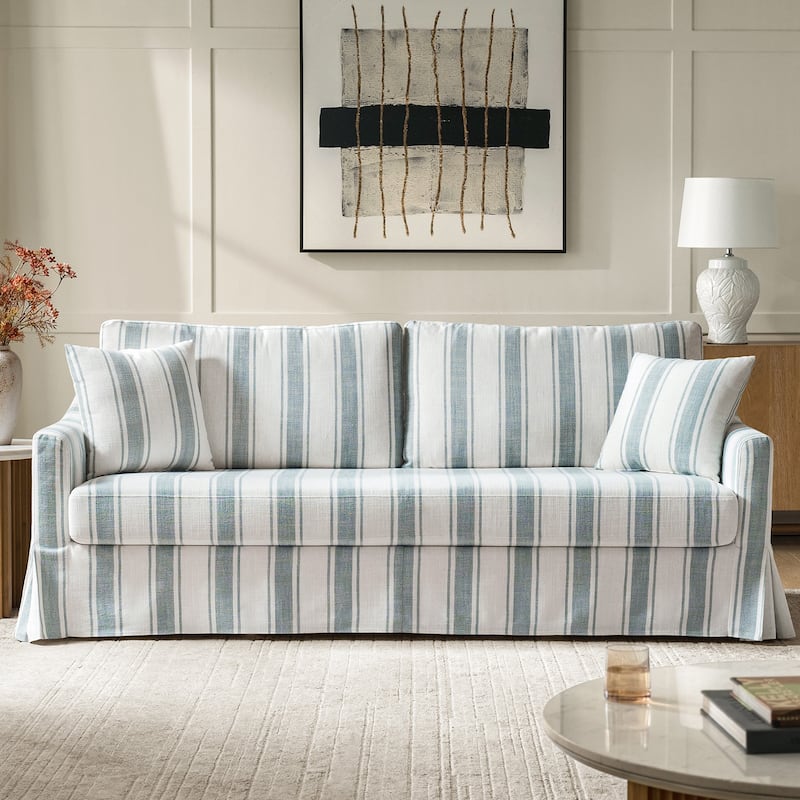 Volkhard 80.5" Modern Slipcovered Sofa With Removable Back Cushion By HULALA HOME