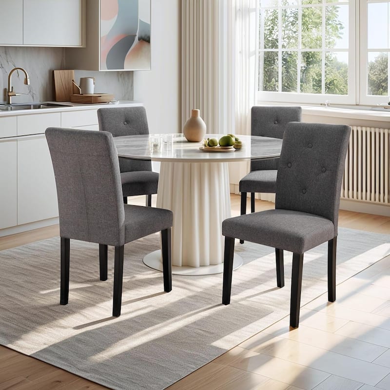 Upholstered Dining Chairs Set of 2/4/6 Modern Dining Chairs with Solid Wood Legs and High Back Dining Room Chairs