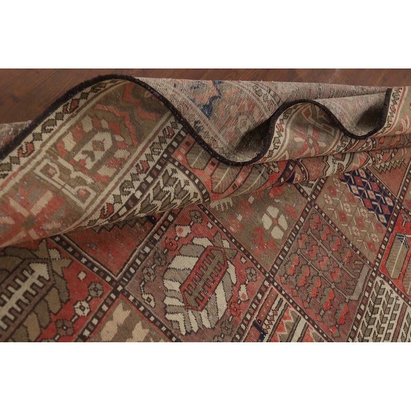 Garden Design Bakhtiari Vintage Persian Rug Hand-Knotted Wool Carpet - 6'8" x 9'10"