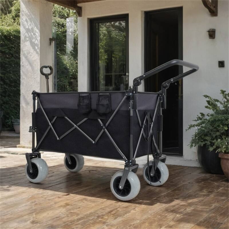 300L XL Heavy-Duty Push Pull Folding Wagon Cart with Rotating Handle